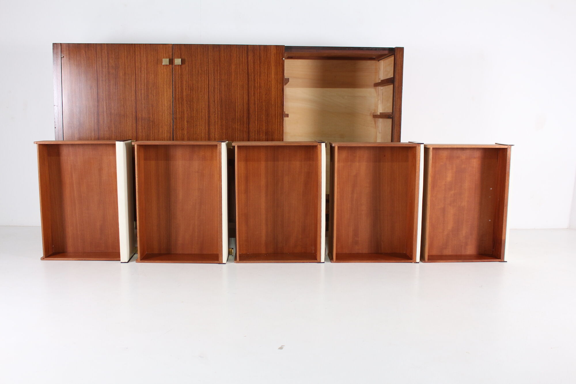 Rosewood and brass buffet by Roger Landault for Regy