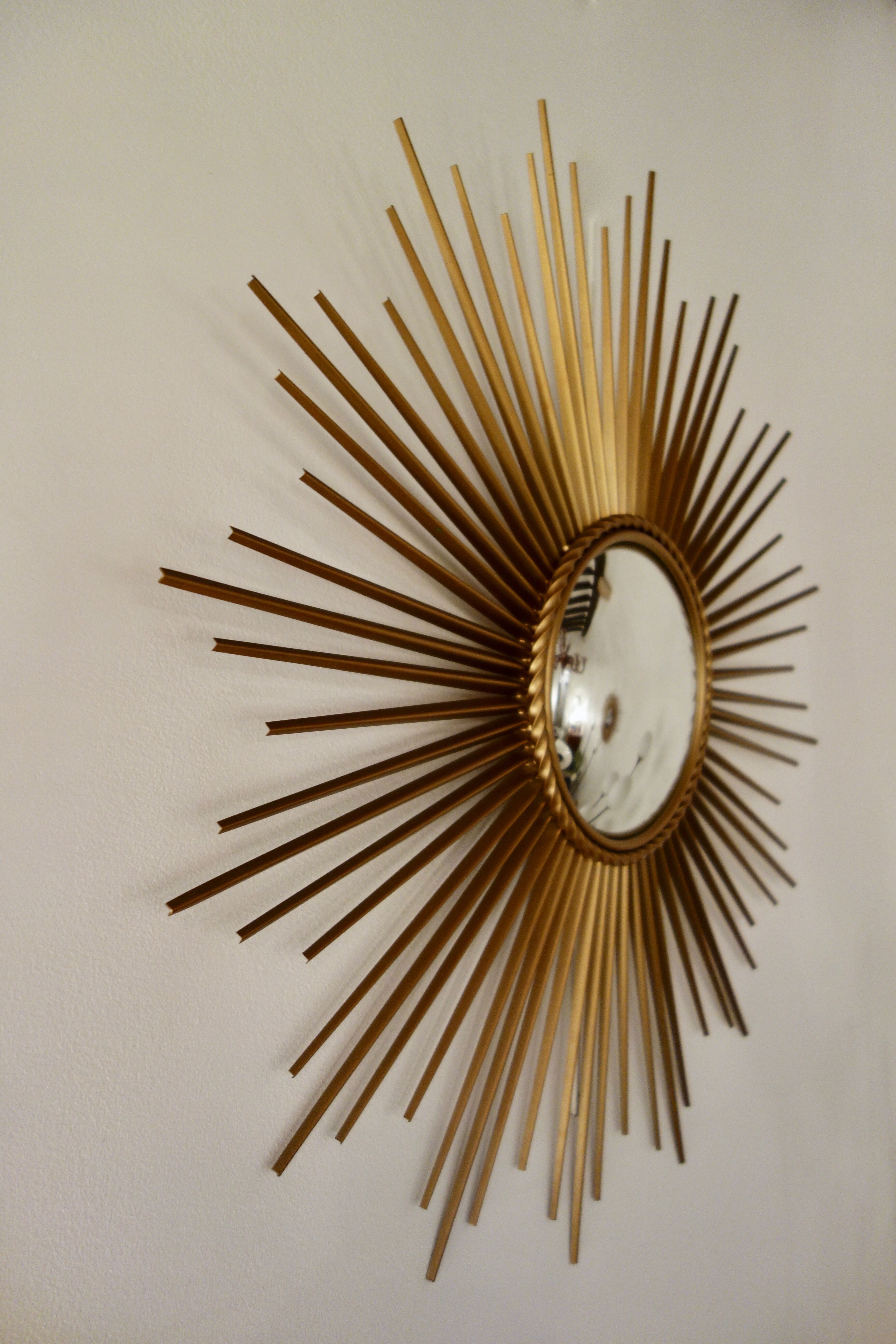 Miroir de sorcière Chaty Vallauris années 50 - 70 x 70 cm