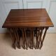 Table d'appoint vintage empilable ou imbriquable, 5 en 1 pour servir, café, vin.