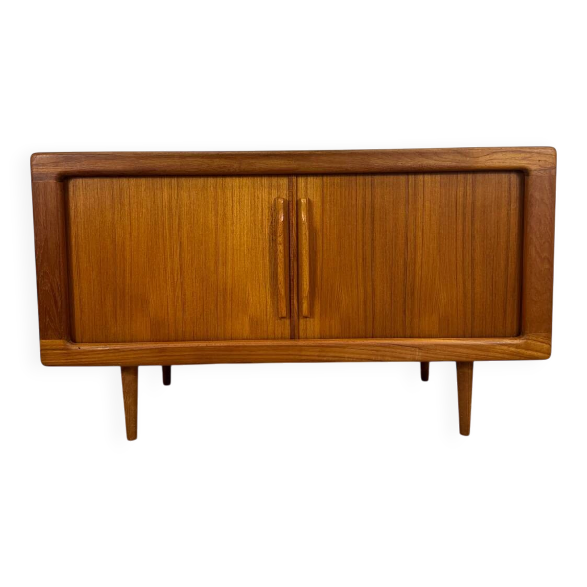 Buffet Dyrlund en teck avec portes escamotables et tiroirs intérieurs, Danemark 1960