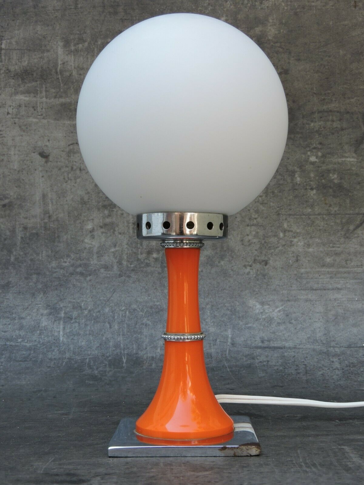 Vintage bedside lamp design orange 1960