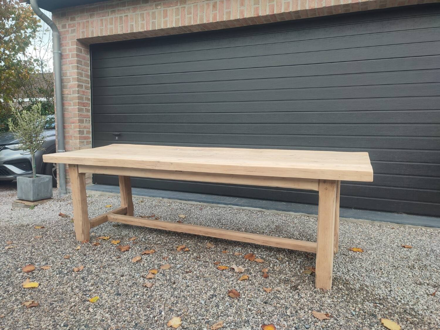 Large solid oak farmhouse table 2.45m
