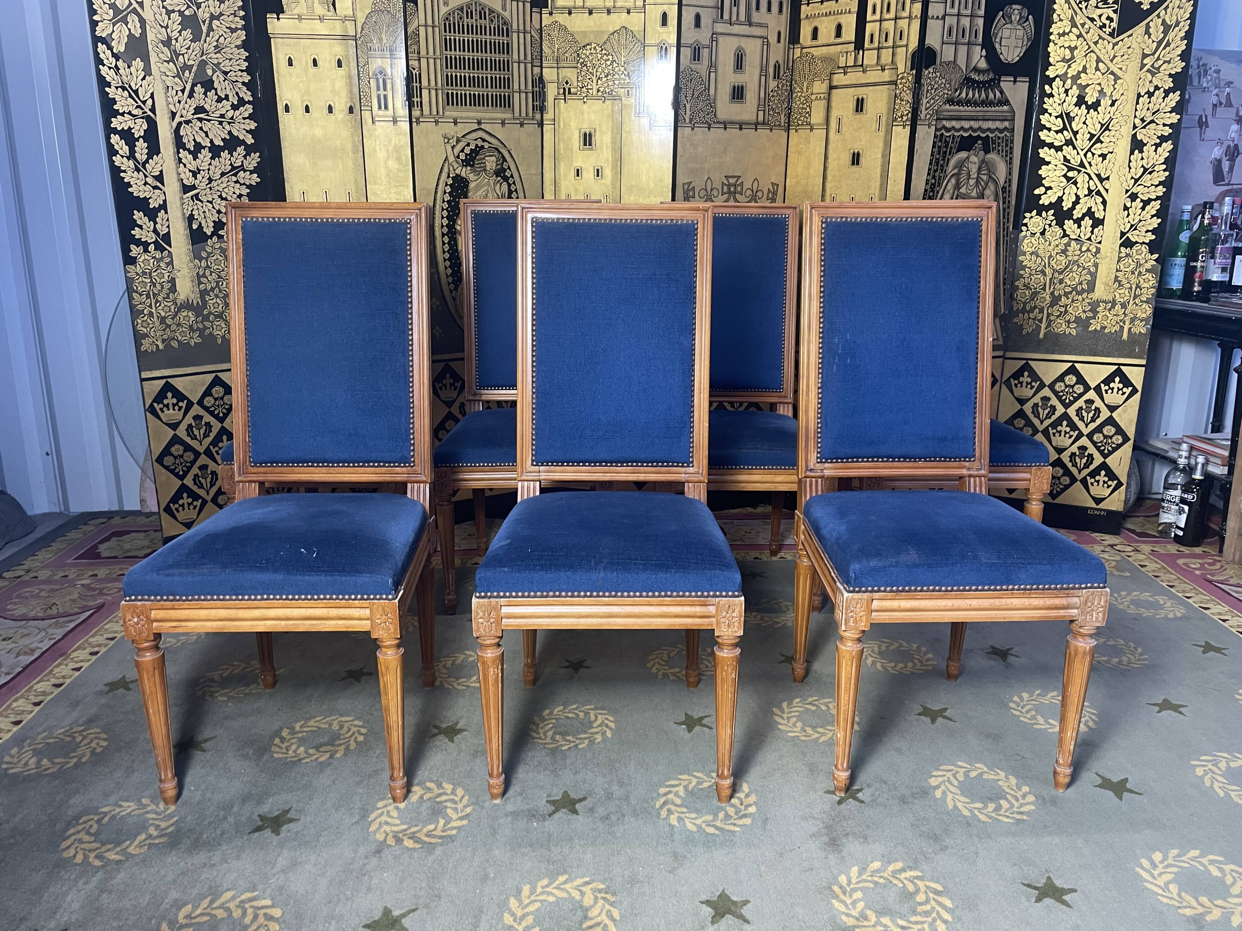 Suite of 7 Louis XVI style chairs