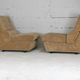 Pair of armchairs "Space Age", foam and velvet "honey", France, circa 1970