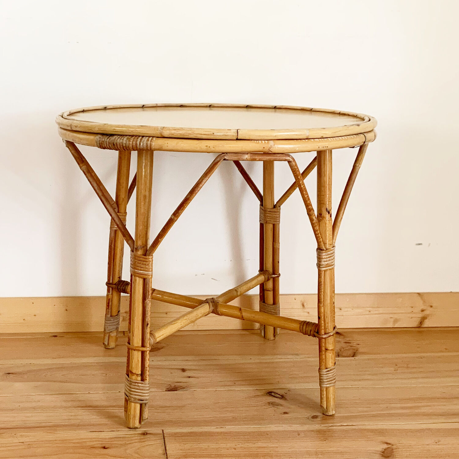 Vintage rattan coffee table