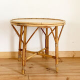 Table basse vintage en rotin