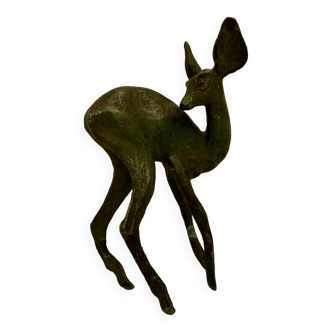 Bronze fawn with green patina by Raoh Schorr