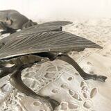 2 cendriers insectes mouches en métal années 50-60