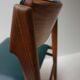 Set of 4 Scandinavian Teak and Green Leatherette Dining Chairs