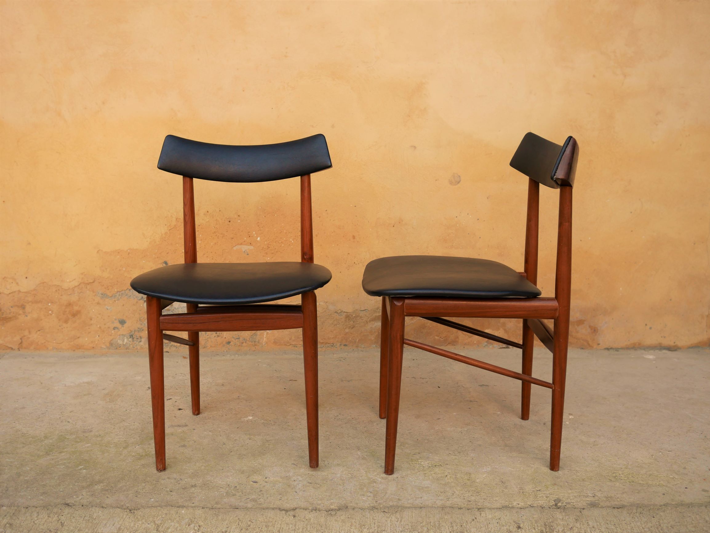 Vintage Scandinavian teak and skai chair