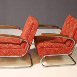 Functionalist Upholstered Armchair by Mücke-Melder | 1930s, Czechoslovakia