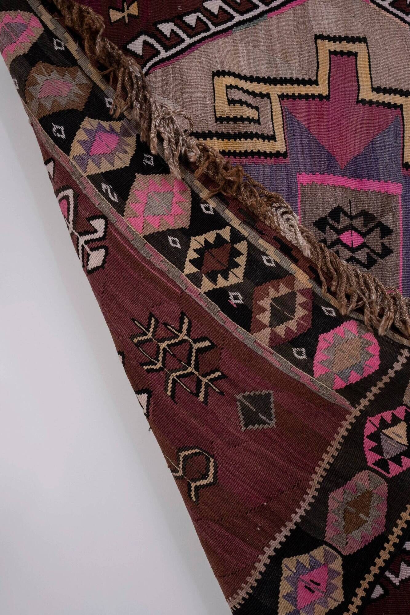 Vintage Turkish kilim handwoven 165x425 cm