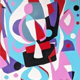 Contemporary Abstract "Morning Blues", Small Unframed Oil Painting, 2022