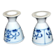 Set of 2 vintage coquetiers in white porcelain Copenhagen style