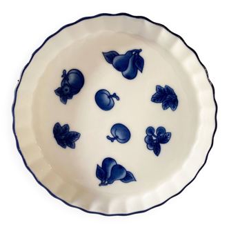 Plat à tarte en porcelaine Afibel, années 1970