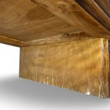 A vintage Italian chest of drawers, made of veneered walnut and solid wood,