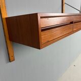 Poul Cadovius mid-century modern modular teak wall unit shelving for Cado, 1960