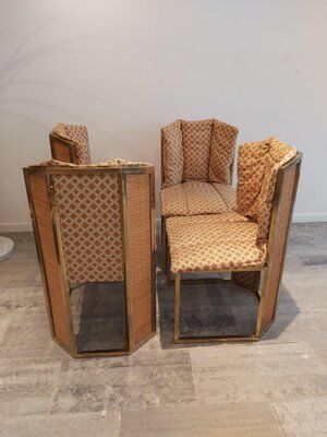 Set de 4 chaises de salle à manger vintage italiennes, 1970