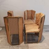 Set de 4 chaises de salle à manger vintage italiennes, 1970