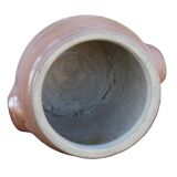 Grand pot à confit ancien en faïence française à glaçure brune salée