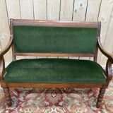 Petite canapé - banquette époque Restaurarion en noyer