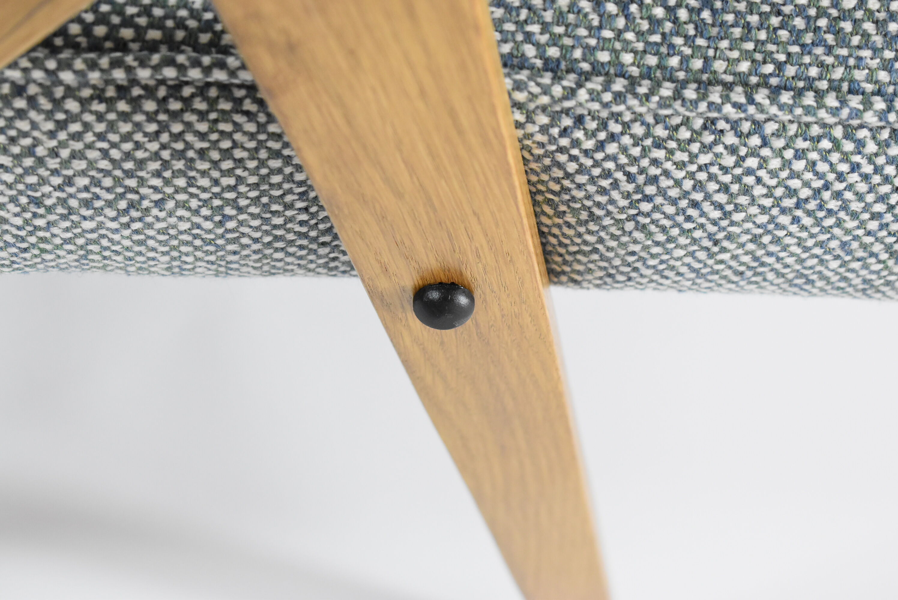 Original vintage armchair, 60s, fully restored, grey fabric