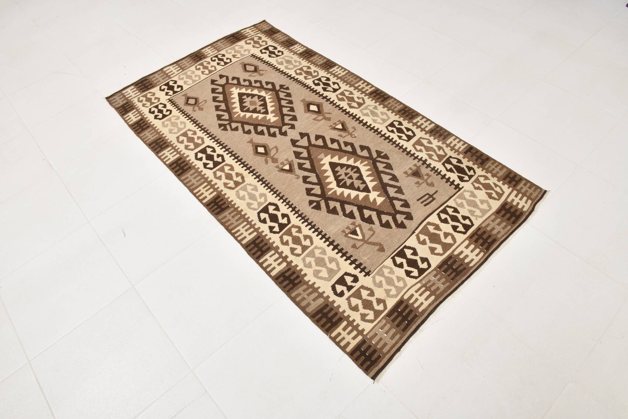 4x6 Kilim Vintage Oushak Area Kilim Rug, 103x192 Cm