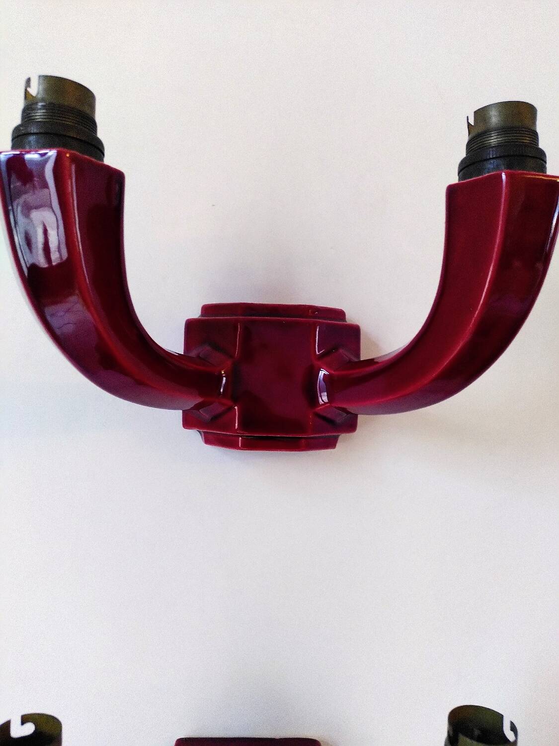 Pair of Art Deco ceramic wall sconces