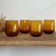 4 vintage amber bubble glasses