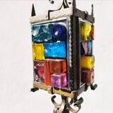 Vintage medieval gothic wrought iron floor lamp