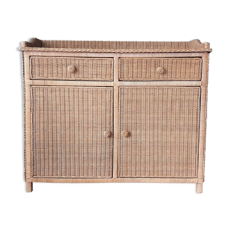 Commode en rotin des années 1970