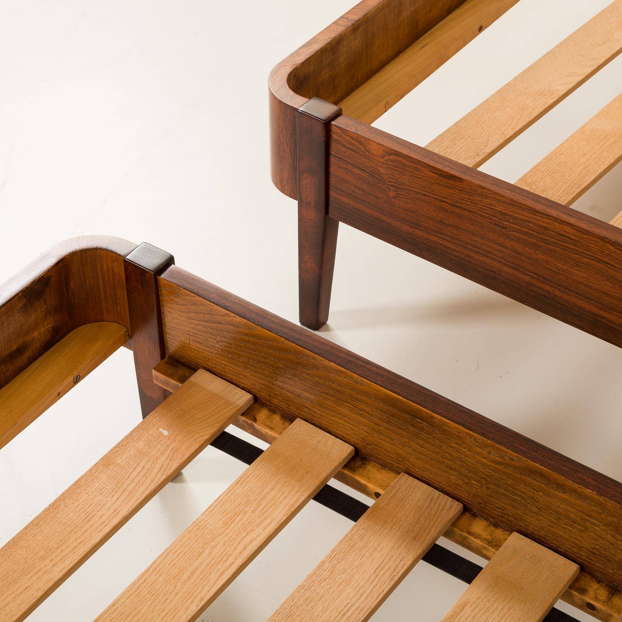 Danish rosewood bed frames, set of 2, 1960s