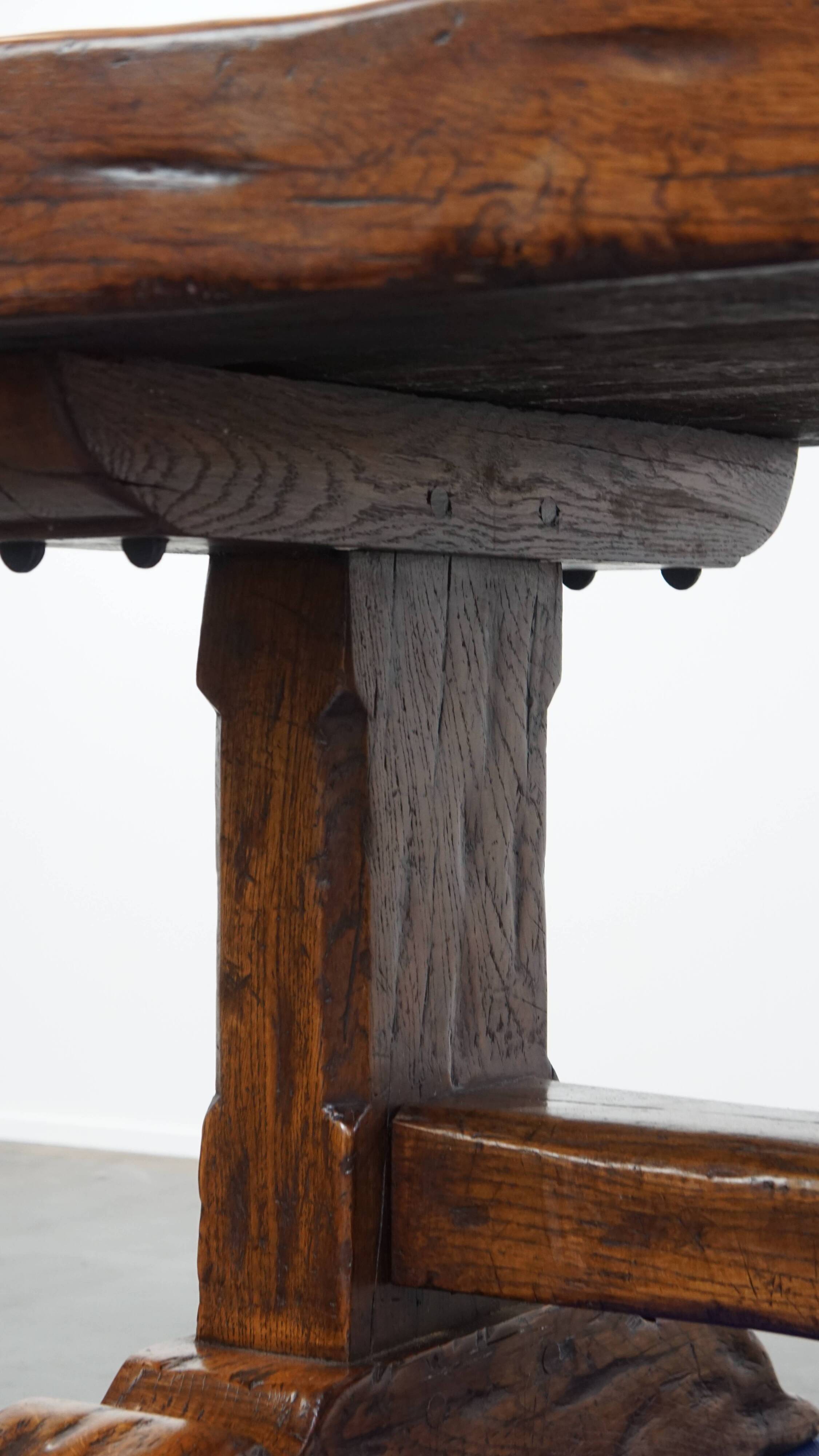 Very Heavy Antique French Table from the Early 1900s in Solid Oak