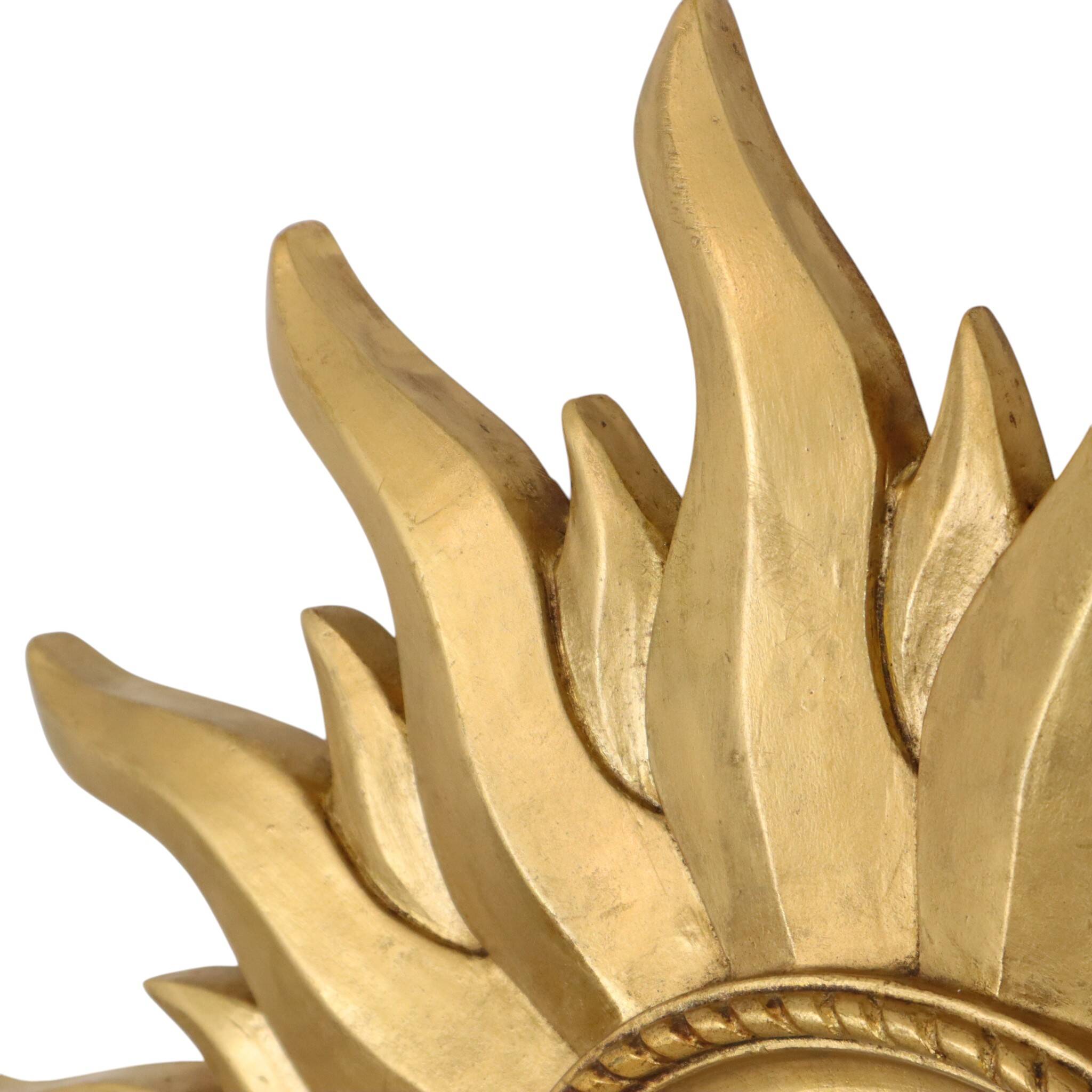 Vintage Gold Sunburst Convex Mirror 54cm