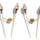 Maison Lunel : paire d'appliques 1950 laiton & résine vintage 50's wall lights