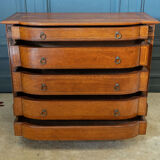 Chest of drawers 1900 Louis XVI style Marquetry 5 drawers