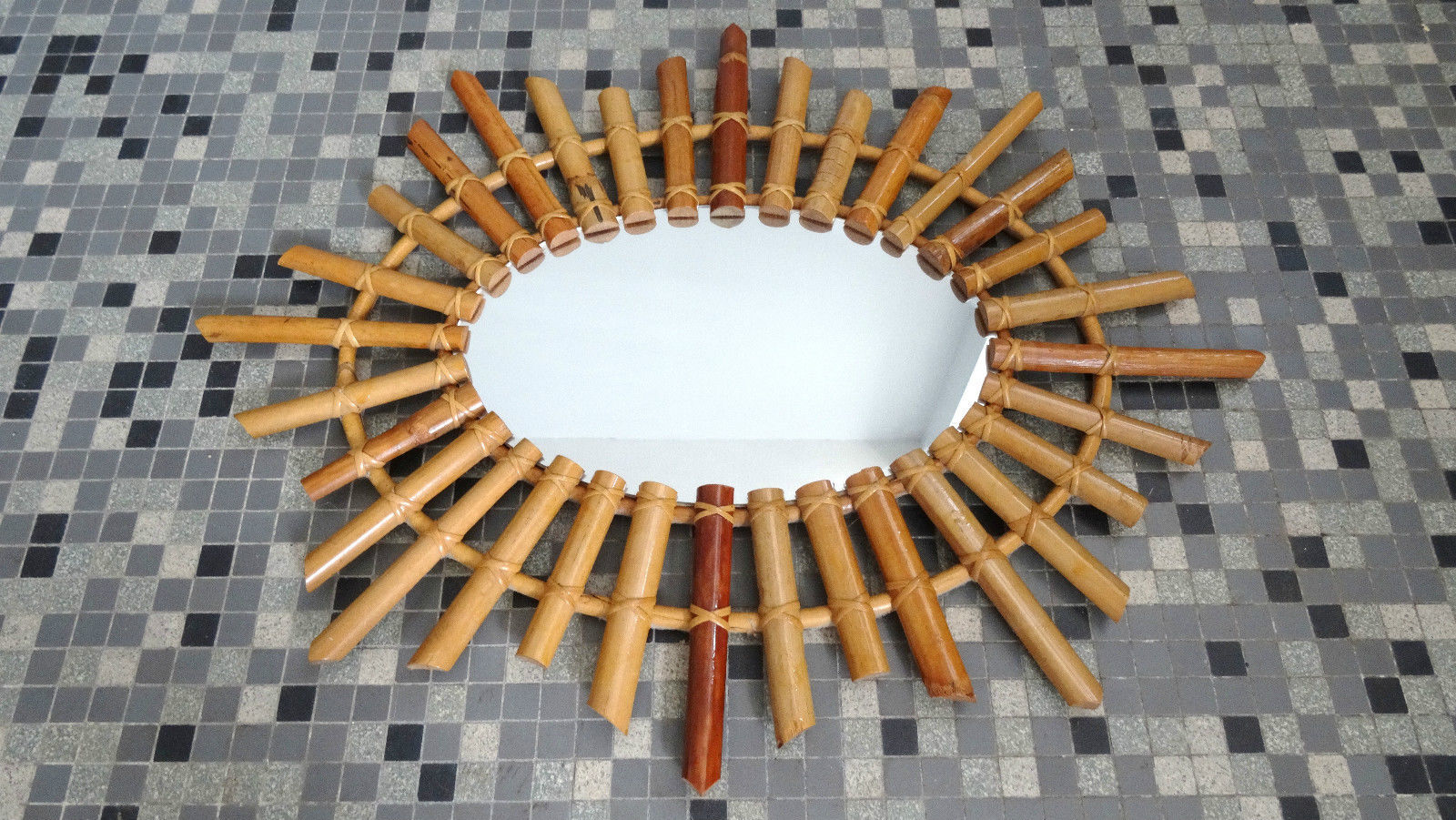 Sun bamboo mirror