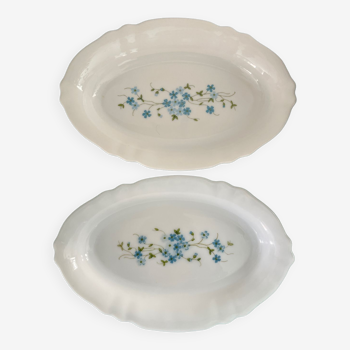 2 serving dishes Arcopal Forget-me-not