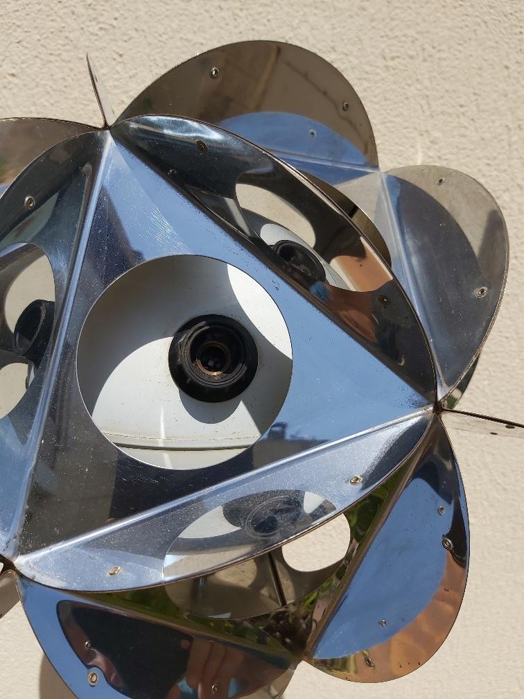 Vintage Sputnik chrome metal lamp 70s