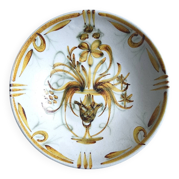 Vintage hollow plate Keraluc Quimper France G6 floral decoration bo