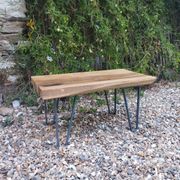 Solid wood and steel coffee table