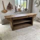 Two-sided central island counter in pine 220cm