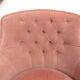 Armchair toad and its footrest in old pink velvet