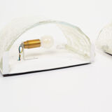 Set of two Italian ice glass Murano glass sconces