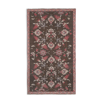 Southwest Wool Rug, Oriental Turkey Oushak Rug with Floral Pattern 4'11" X 8'5"