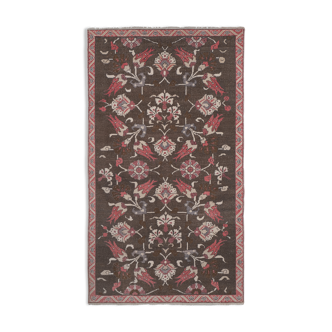 Southwest Wool Rug, Oriental Turkey Oushak Rug with Floral Pattern 4'11" X 8'5"