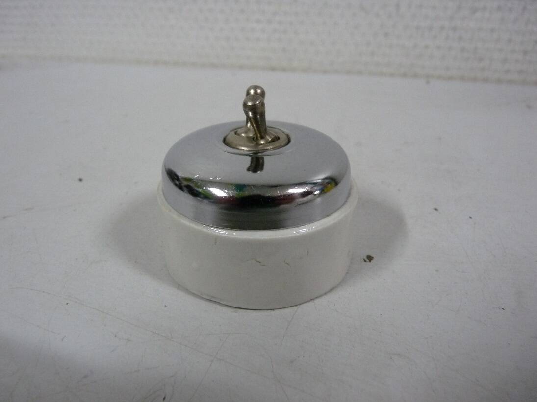 legrand double switch in chrome and porcelain