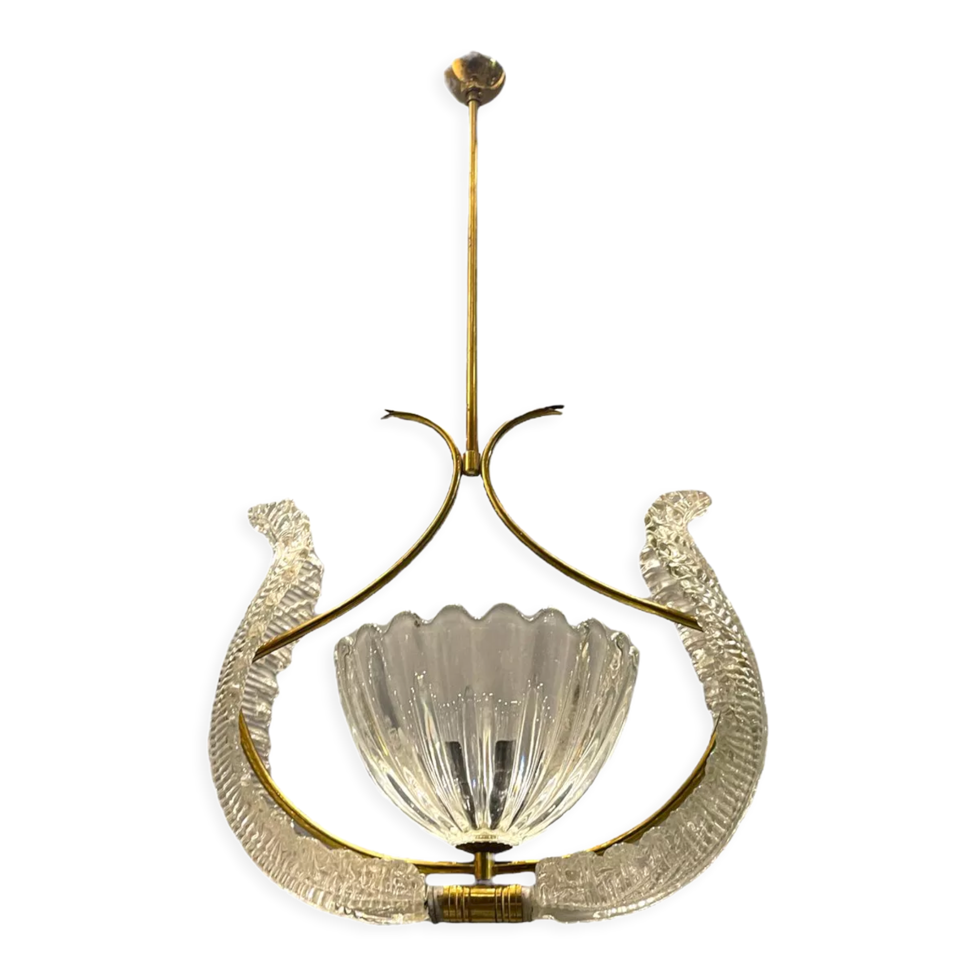 Murano glass light pendant by Ercole Barovier, 1940s
