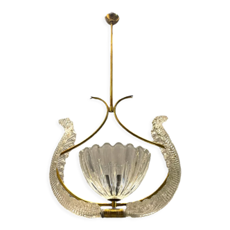 Suspension en verre de Murano par Ercole Barovier, années 1940