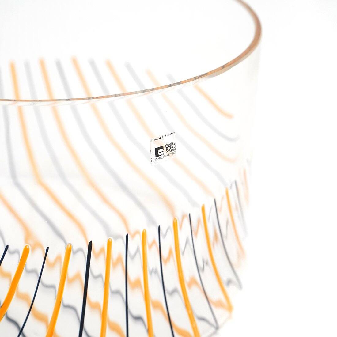 Transparent striped vase by Rosanna Toso for Fratelli Toso, 1970s.